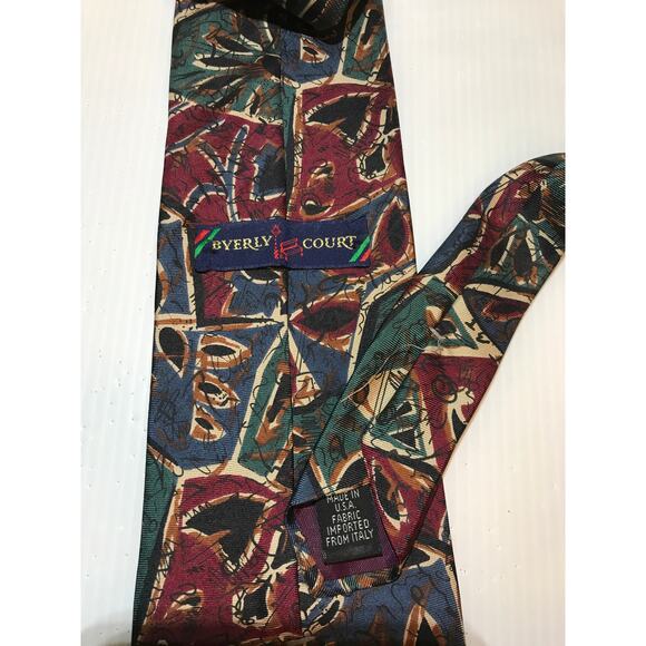 Byerly Court Geometric Classic Wide Silk Mens Necktie - Picture 2 of 4